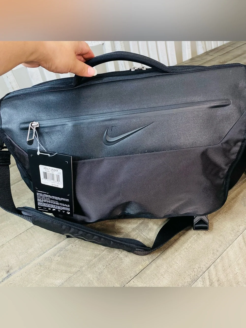 Nike Golf Departure Messenger Laptop Bag Black/Grey, Shoulder Crossbody Travel
